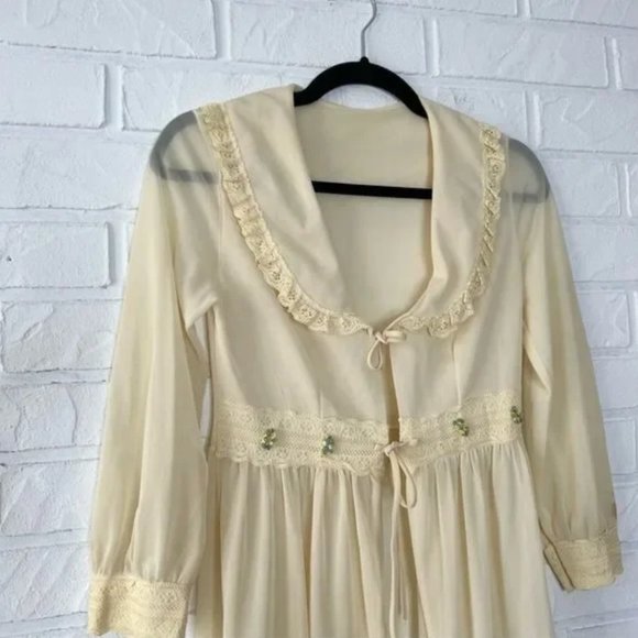 Vintage Union Made in USA Long Dressing Gown Nylon Size XXS/XS - Picture 7 of 14